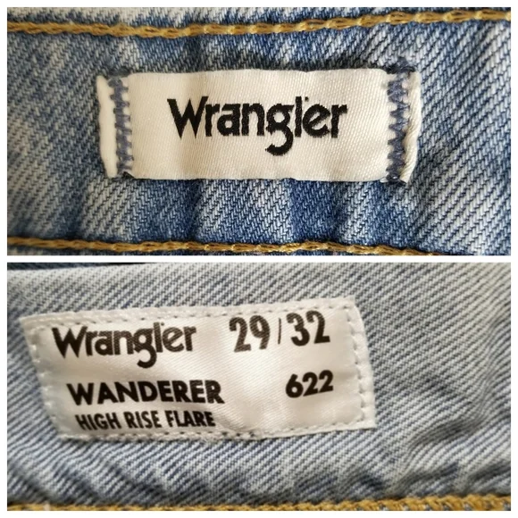 Wrangler Two-Tone Flare Jeans - Light Blue and Blue ' - Picture 13 of 15